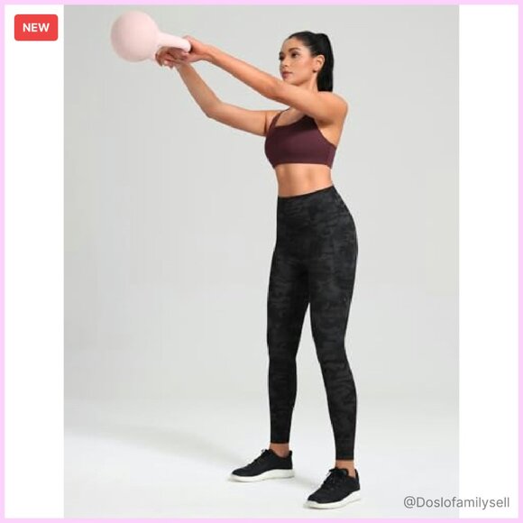 High Waisted Workout Leggings with Pockets 7/8 Length Squat Proof - Picture 7 of 8